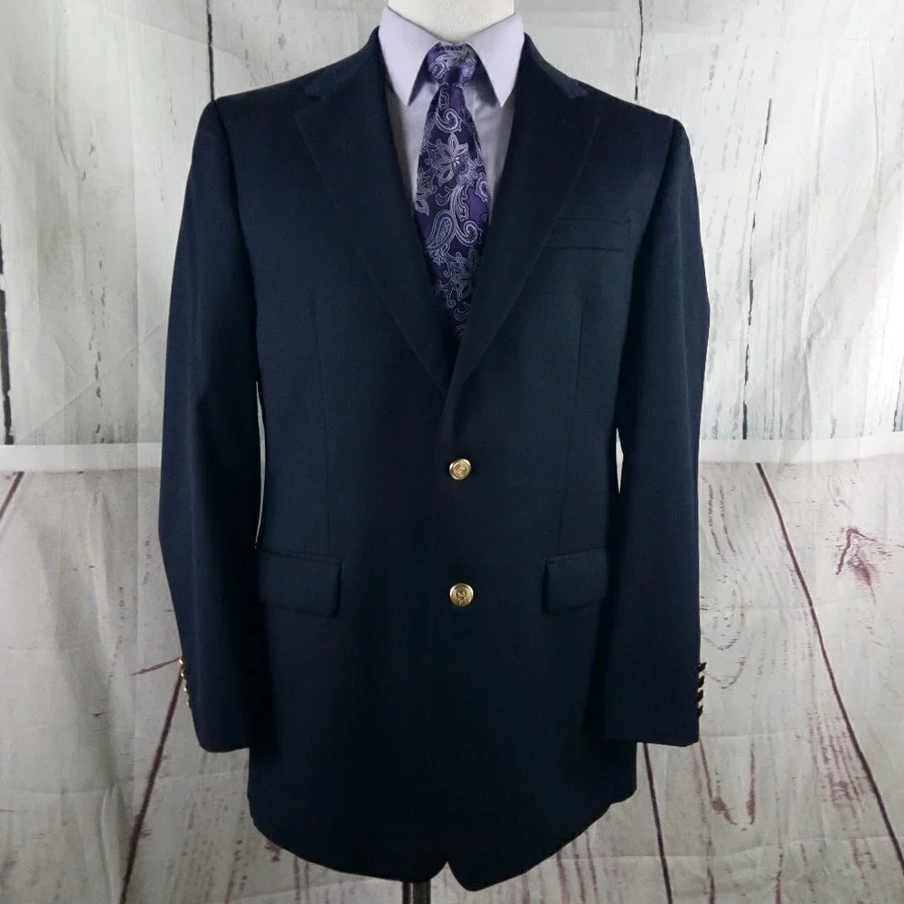 Z2 By Zante Jack Henry 43L Wool 2 Gold Buttons Blue Blazer Sport Coat